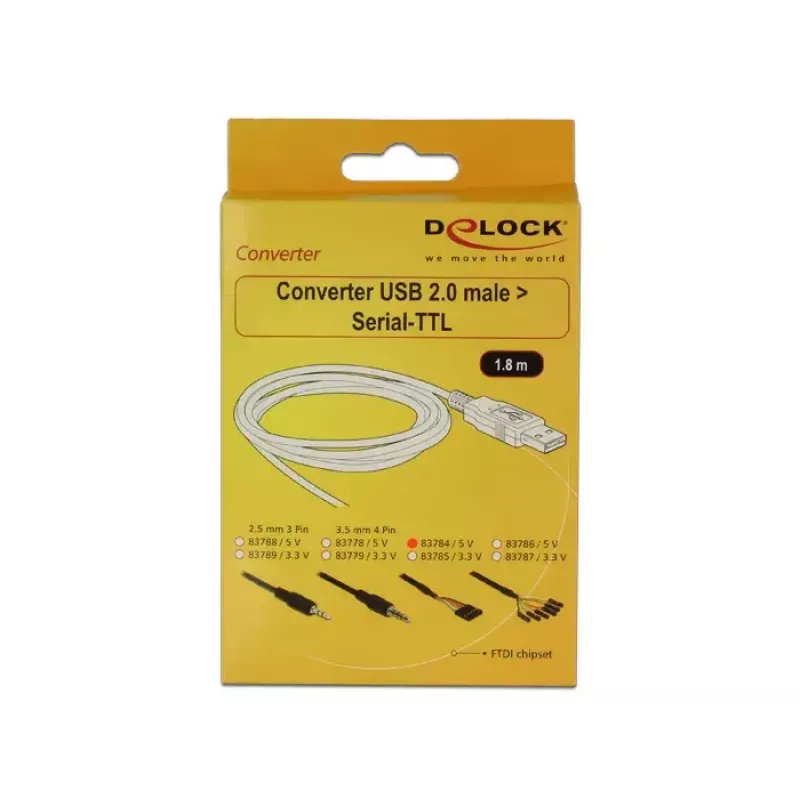 Kabel USB DeLOCK 1.8m USB2.0-A/TTL 6-pin Czarny