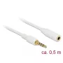 Kabel audio DeLOCK 85628 0,5 m 3,5 mm Biały
