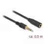 Kabel audio DeLOCK 85627 0,5 m 3,5 mm czarny