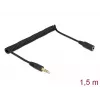 Przedłużacz spiralny DeLOCK 86768 3.5 mm wtyk-gniazdo 1.5 m czarny
