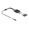 Kabel DC DeLOCK 86795 5,5 x 2,1 mm wtyk męski na 3 x gniazdo żeńskie z przełącznikiem 1 m