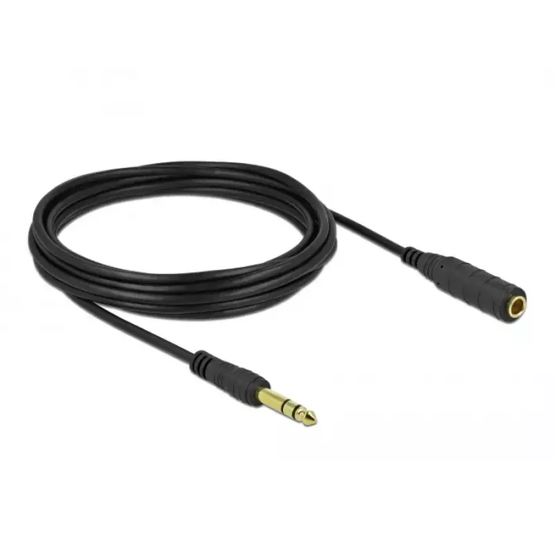 Stereo Jack Extension kabel DeLOCK 86767 6.35mm 5m Czarny
