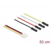 Wewnętrzny kabel zasilający DELOCK 86950, 0,5 m, wtyk męski do żeńskiego, wielokolorowy (czarny/czerwony/biały/żółty)
