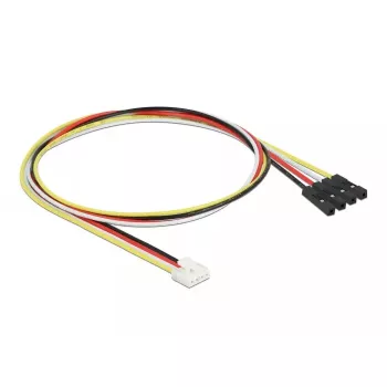 Wewnętrzny kabel zasilający DELOCK 86950, 0,5 m, wtyk męski do żeńskiego, wielokolorowy (czarny/czerwony/biały/żółty)