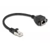 DeLOCK Kabel przedłużający RJ50 męski na żeński S/FTP 0,25 m czarny