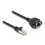 DeLOCK Kabel przedłużający RJ50 męski na żeński S/FTP 0,25 m czarny