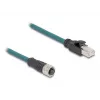 adapter kablowyowy DeLOCK M12, A-kodowany, 8-pinowe gniazdo żeńskie na wtyk męski RJ45, 50 cm