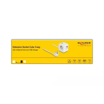 DeLOCK 11497 Gniazdko CEE 7/3 + USB Biały 250V 16A