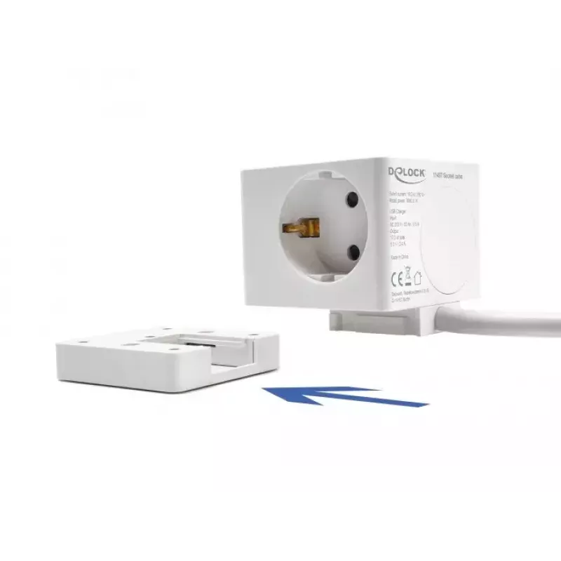 DeLOCK 11497 Gniazdko CEE 7/3 + USB Biały 250V 16A