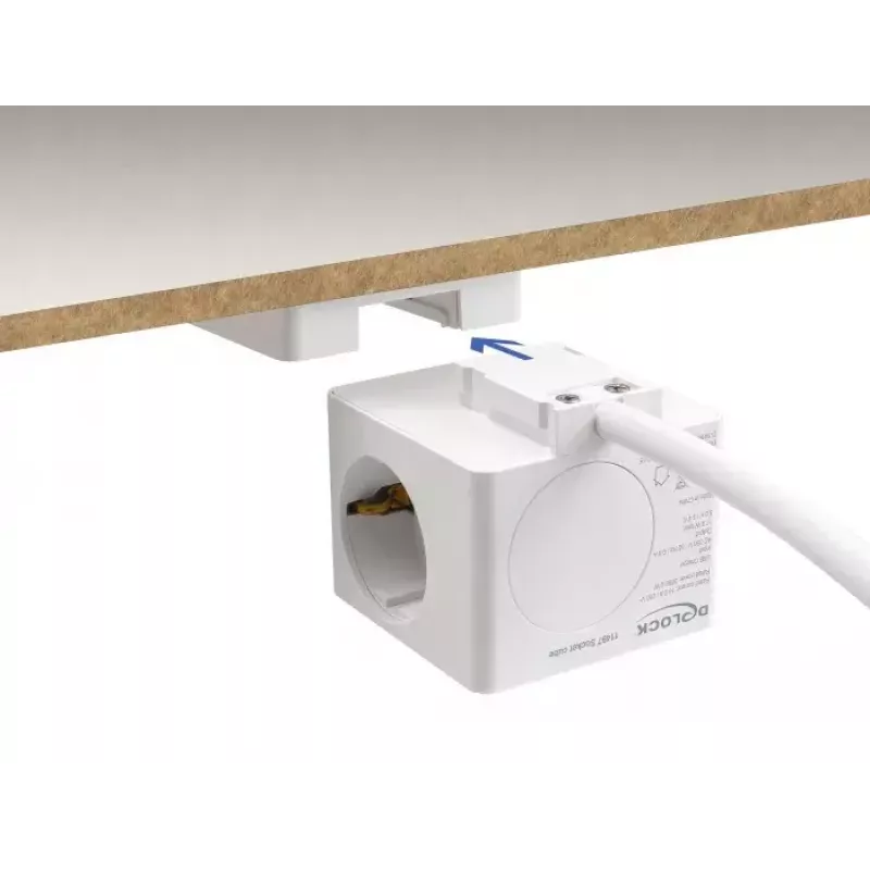 DeLOCK 11497 Gniazdko CEE 7/3 + USB Biały 250V 16A