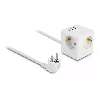 DeLOCK 11497 Gniazdko CEE 7/3 + USB Biały 250V 16A