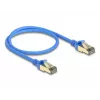 Kabel sieciowy DeLOCK RJ45 kat.8.1 F/FTP cienki 0,5 m niebieski