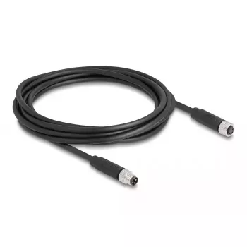 DeLOCK Kabel M8 3-pinowy A-kodowany męski do żeńskiego PUR TPU 3 m