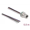 DeLOCK kabel do montażu panelowego M8 kodowany A, 4-pinowy, żeński, 0,5 m