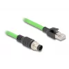 Kabel sieciowy DeLOCK M12 A-kodowany 8-stykowy męski na RJ45 męski PUR (TPU) 5 m