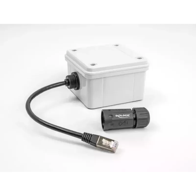 Kabel sieciowy DeLOCK 88147 RJ45 na RJ45 Kat.6A 0,25 m Czarny