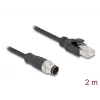 Kabel sieciowy DeLOCK M12 A-kodowany 8-pinowy wtyk męski na RJ45 męski Cat5e 2 m Czarny