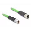 Kabel sieciowy DeLOCK M12 X-kodowany 8 pinów męski na żeński PUR (TPU) 2 m