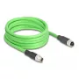 Kabel sieciowy DeLOCK M12 X-kodowany 8 pinów męski na żeński PUR (TPU) 2 m