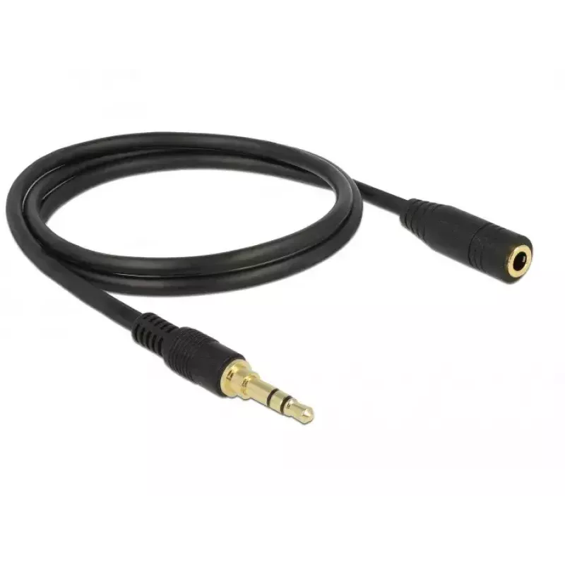 Kabel audio 3,5 mm męski na żeński DeLOCK 85578 2 m czarny