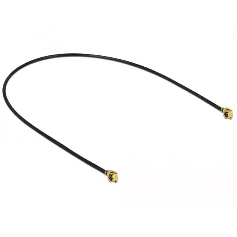 Kabel koncentryczny DeLOCK 89608 0,2 m MHF (I-PEX) Czarny Złoty