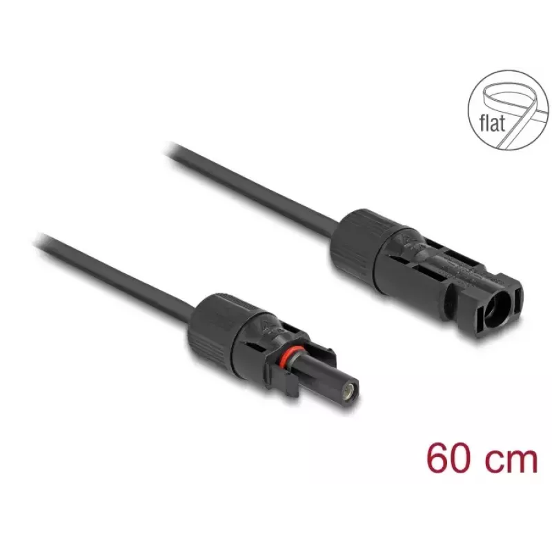 Kabel DeLOCK DL4 Solar płaski kabel męski do żeńskiego 60 cm czarny 3,3 mm²