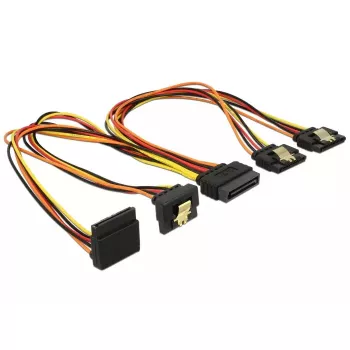 Kabel SATA DeLOCK 60148 0.3 m SATA 15-pin 4 x SATA 15-pin Beżowy Pomarańczowy Czerwony Żółty
