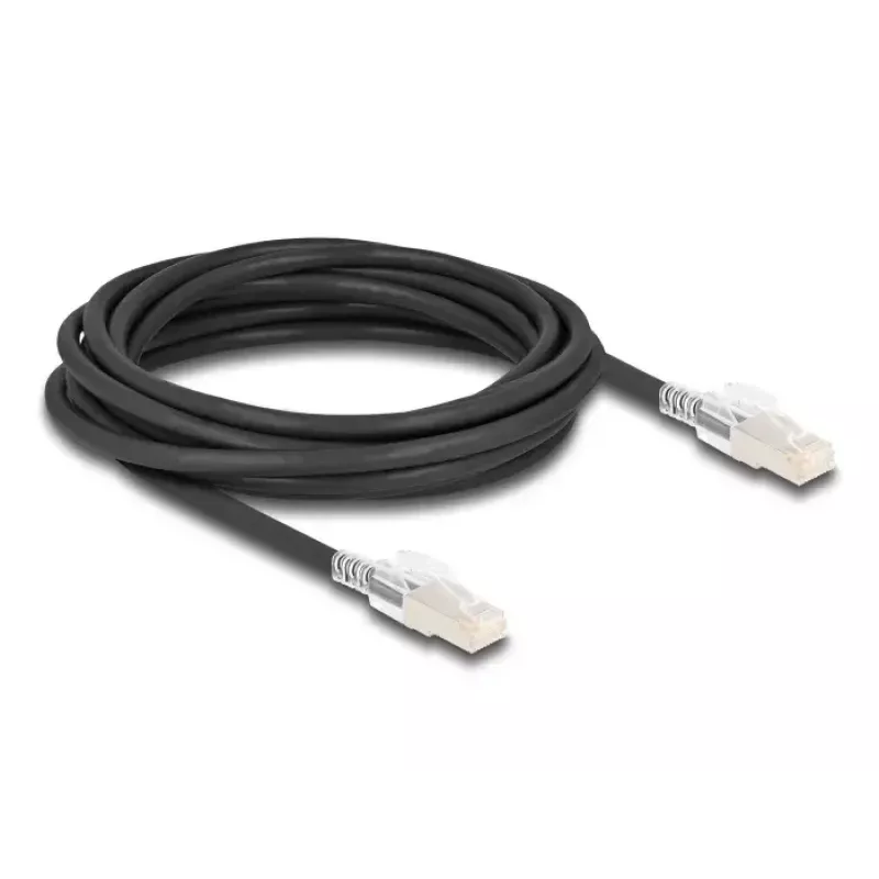 Kabel sieciowy DELOCK 80258 Cat6a S/FTP (S-STP) RJ-45 do RJ-45 5 m Czarny