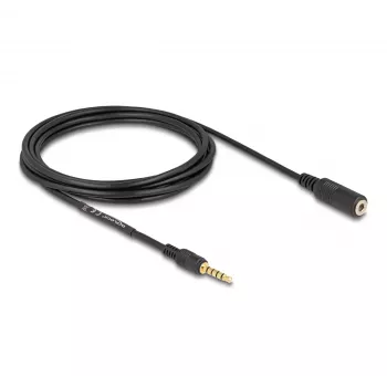 Kabel audio DeLOCK 85733 3 m 3,5 mm wtyk do gniazda czarny pozłacany