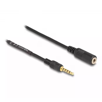 Kabel audio DeLOCK 85733 3 m 3,5 mm wtyk do gniazda czarny pozłacany