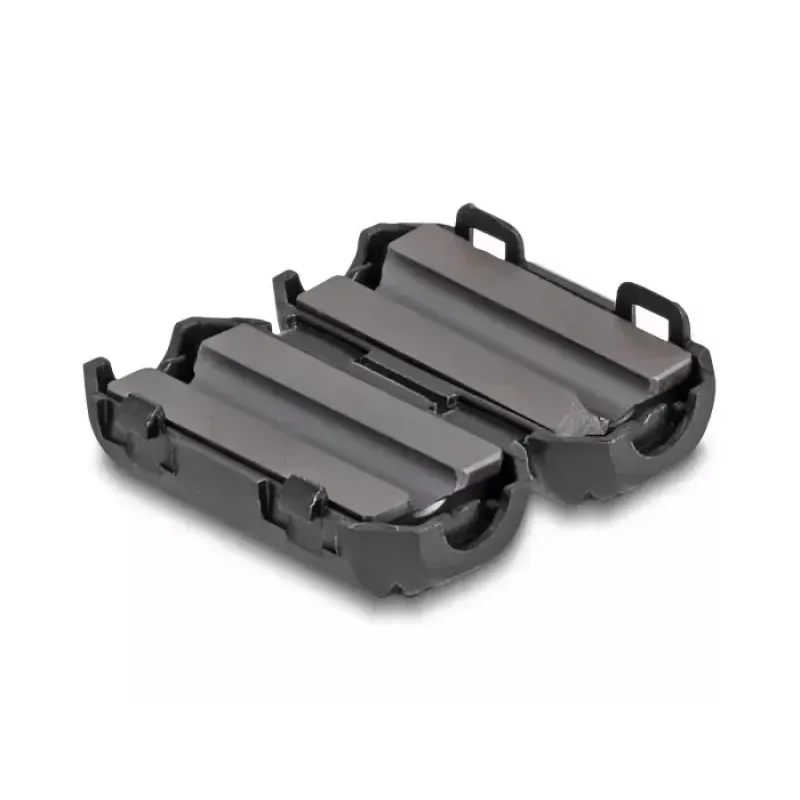 Zacisk ferrytowy DELOCK 80943, czarny, nikiel/tworzywo/cynk, 25,2×13×11,8 mm, 2 szt.