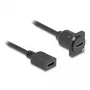 DeLOCK D-Type HDMI kabel female to female Czarny 20 cm