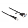 DeLOCK Zwinięty kabel RJ50 męski do D-Sub 9 żeński 1,5 m czarny