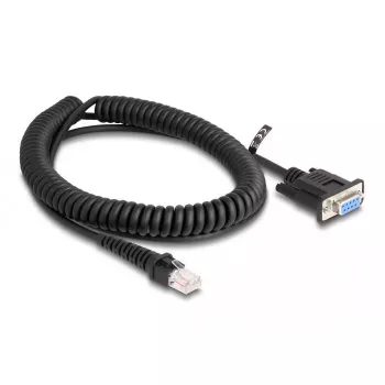 DeLOCK Zwinięty kabel RJ50 męski do D-Sub 9 żeński 1,5 m czarny