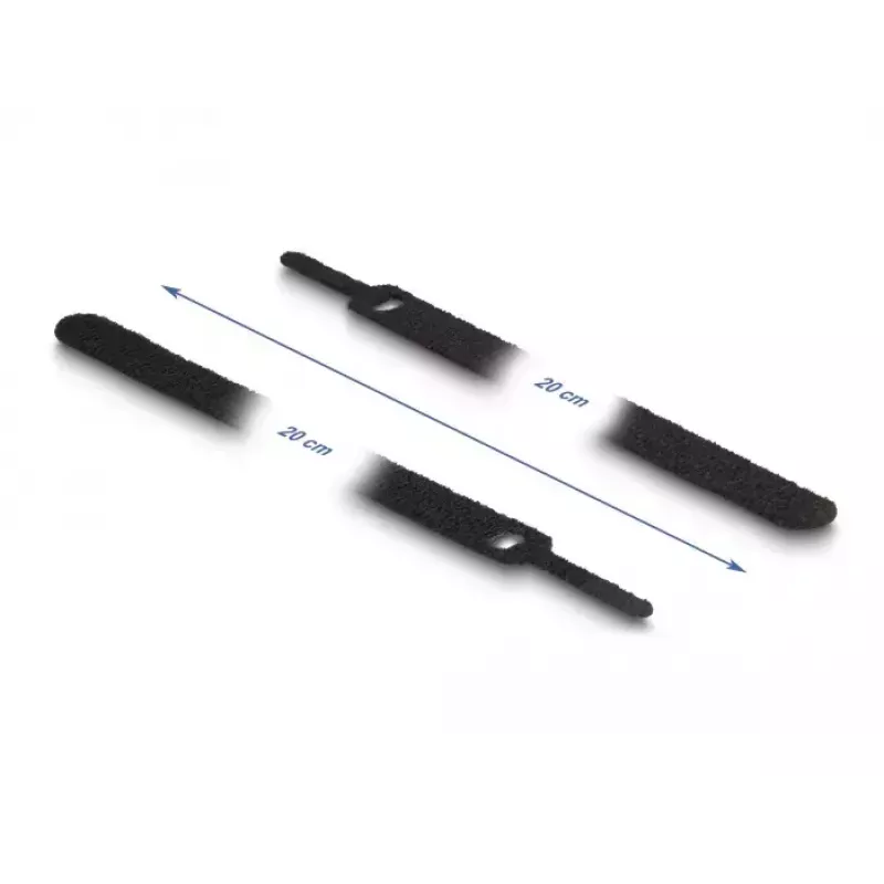 Opaska zaciskowa na rzep DeLOCK 19011 200x12mm czarna 10 sztuk