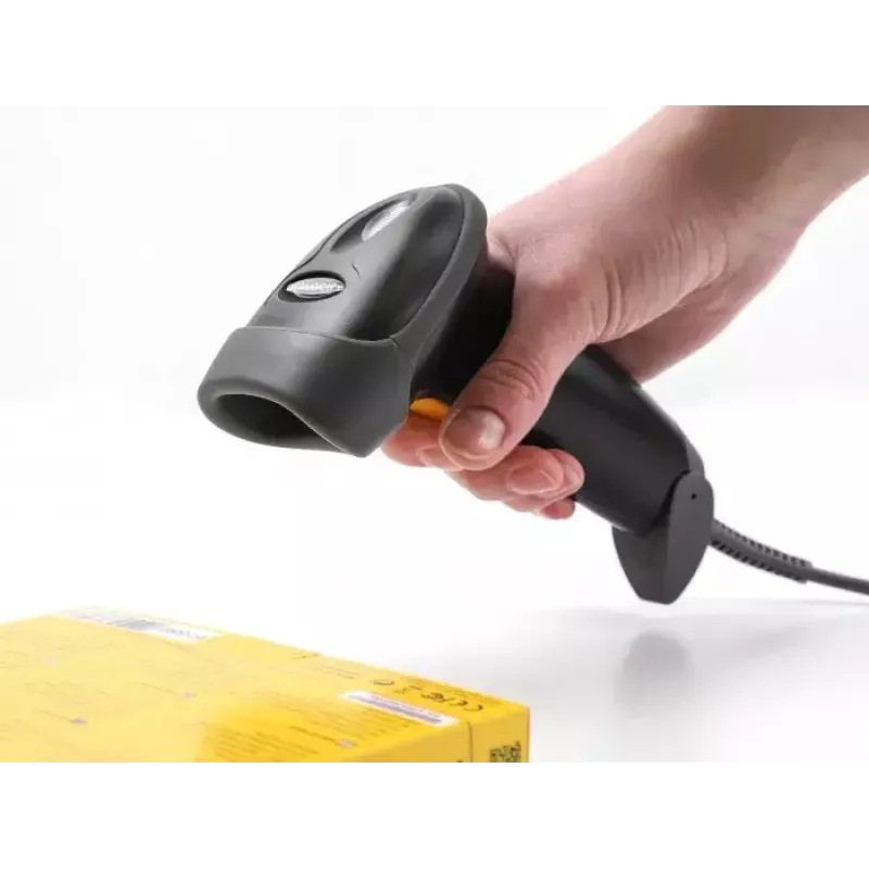 DeLOCK USB Skaner kodów kreskowych 1D Laserowy Czarny Ręczny Przewodowy Kabel 2 m
