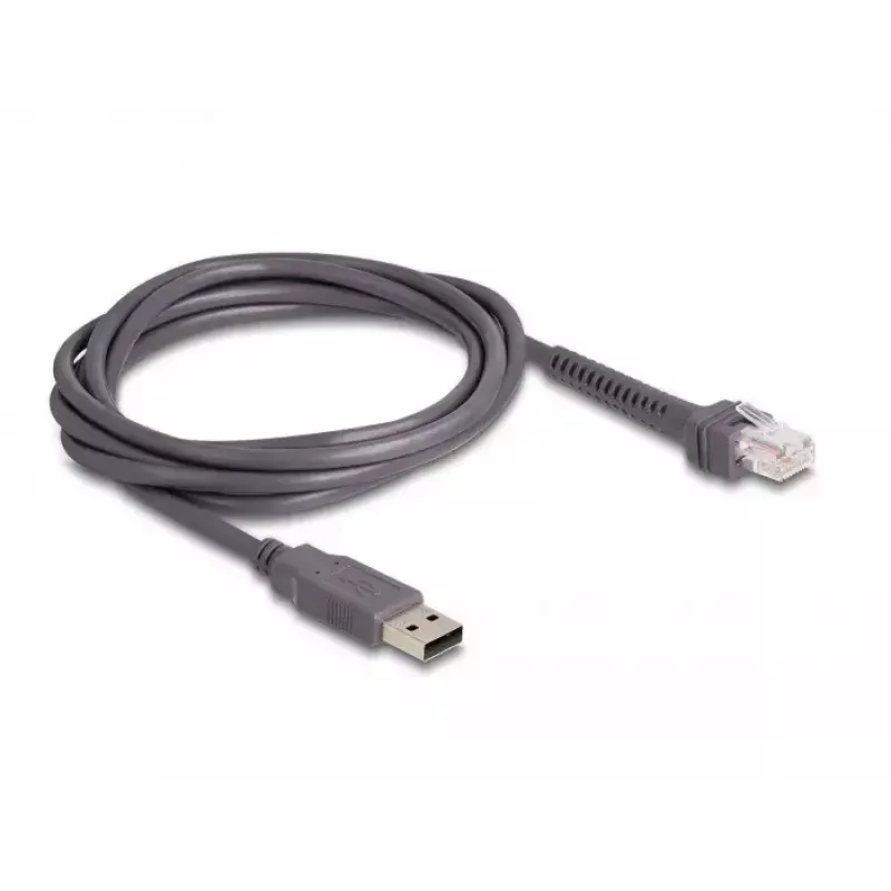 DeLOCK USB Skaner kodów kreskowych 1D Laserowy Czarny Ręczny Przewodowy Kabel 2 m