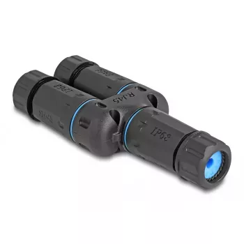 DeLOCK kabel Connector RJ45 jack na 2 x RJ45 jack Cat.6A wodoszczelny