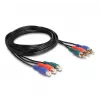DeLOCK kabel przedłużający RCA RGB 3 x męski na 3 x żeński 1 m