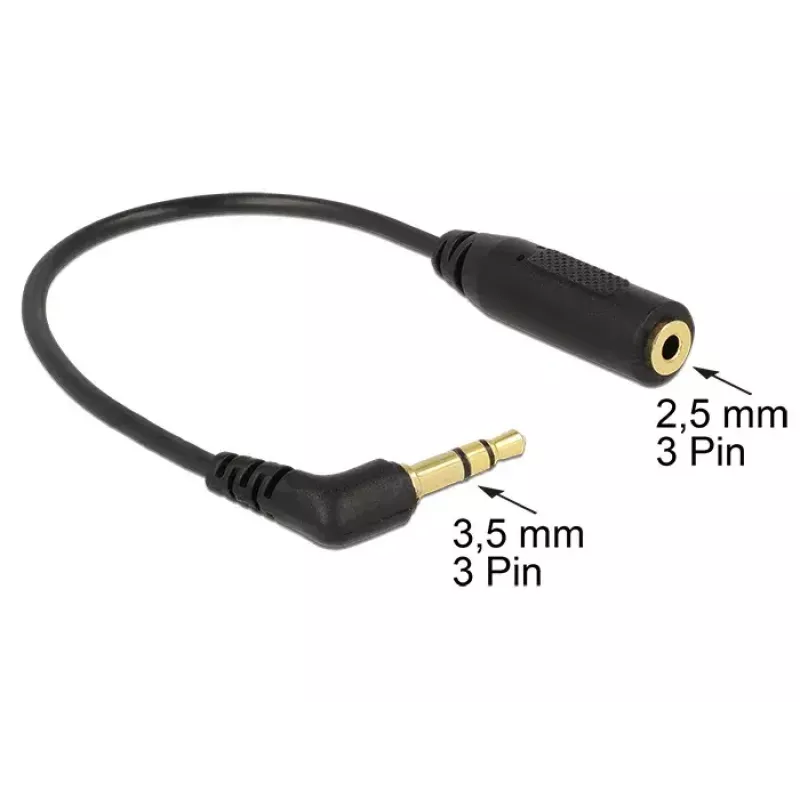 Kabel audio DeLOCK 0,17 m 2,5 mm/3,5 mm czarny