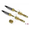 Kabel audio DeLOCK 85785 1m 3.5mm Czarny Szary