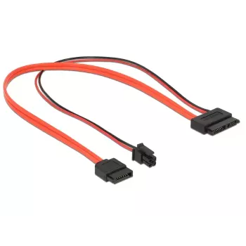 Kabel SATA DeLOCK 0.3m SATAIII 7p + 4p/cienki SATAIII 13p
