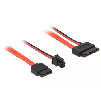 Kabel SATA DeLOCK 0.3m SATAIII 7p + 4p/cienki SATAIII 13p