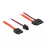 Kabel SATA DeLOCK 0.3m SATAIII 7p + 4p/cienki SATAIII 13p