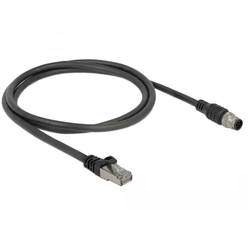 Kabel sieciowy DeLOCK 84922 RJ-45 M12 Cat5e 1 m Czarny
