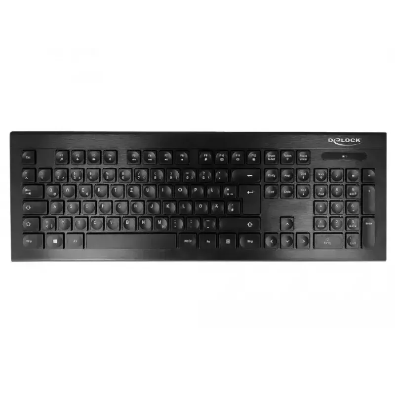Klawiatura DeLOCK 12671 Biurowa RF Bezprzewodowa QWERTZ Niemiecka Czarna