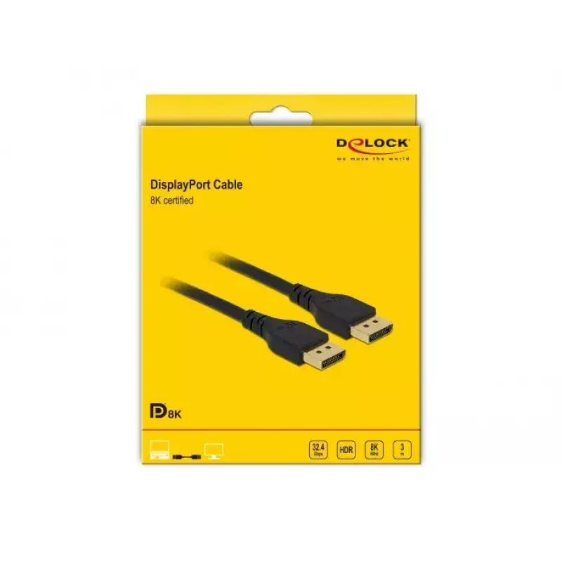 Kabel DisplayPort DeLOCK 85911 8K 60 Hz 3 m