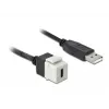 Moduł Keystone DELOCK 86382 Płaski Czarno-Biały USB C