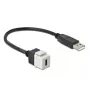 Moduł Keystone DELOCK 86382 Płaski Czarno-Biały USB C