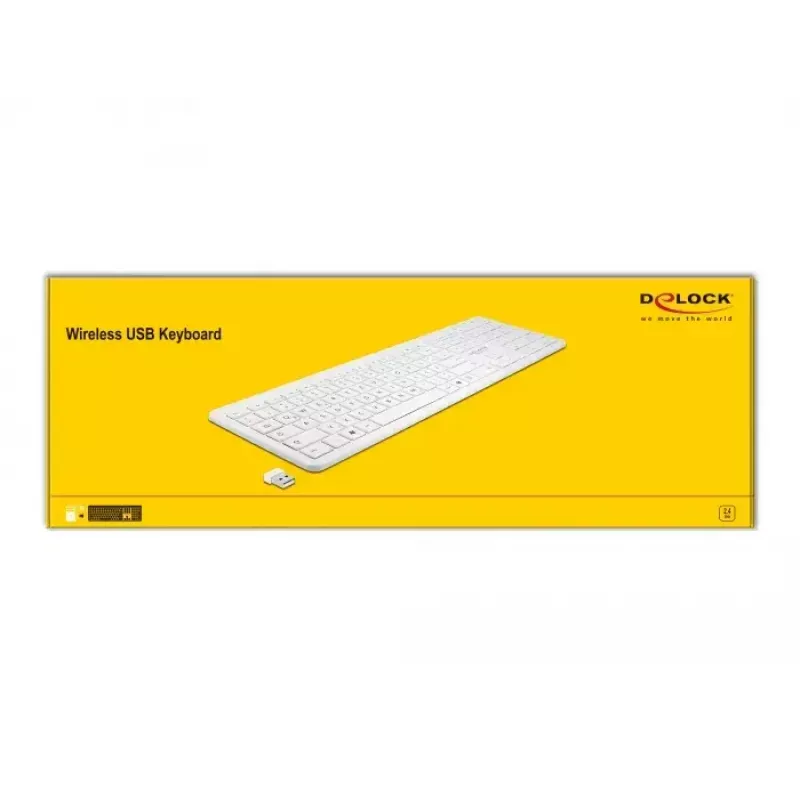 Klawiatura DeLOCK 12014 RF Wireless QWERTZ German biały